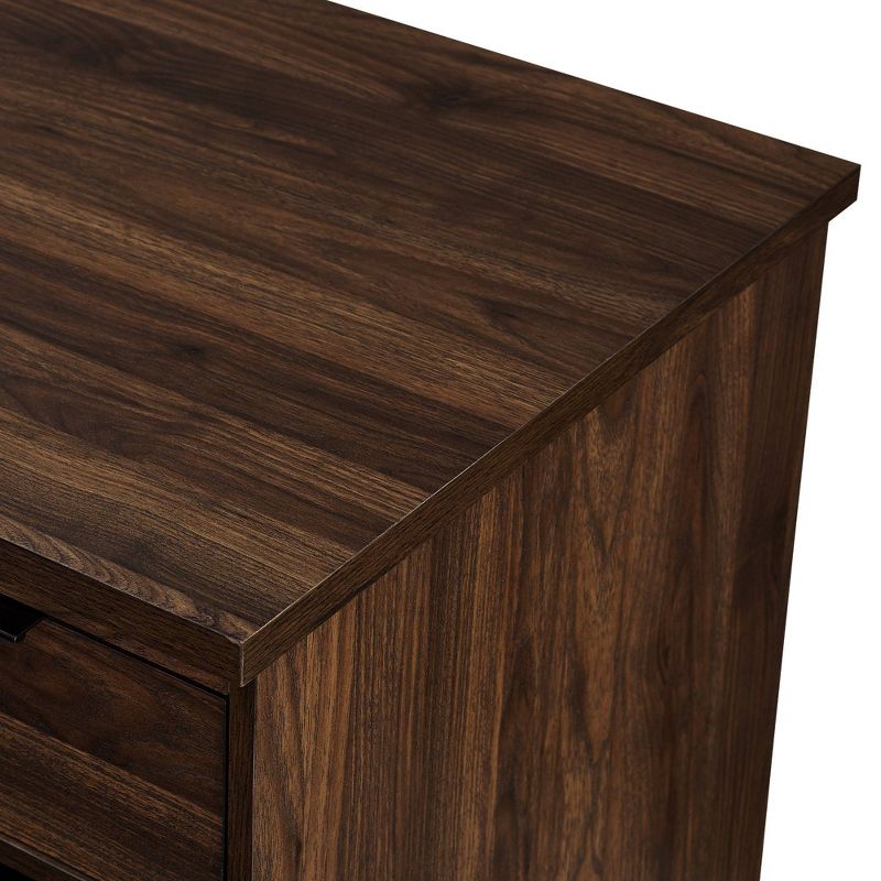 DuPonte Modern Double Sided Pedestal Executive Desk Dark Walnut - Saracina Home