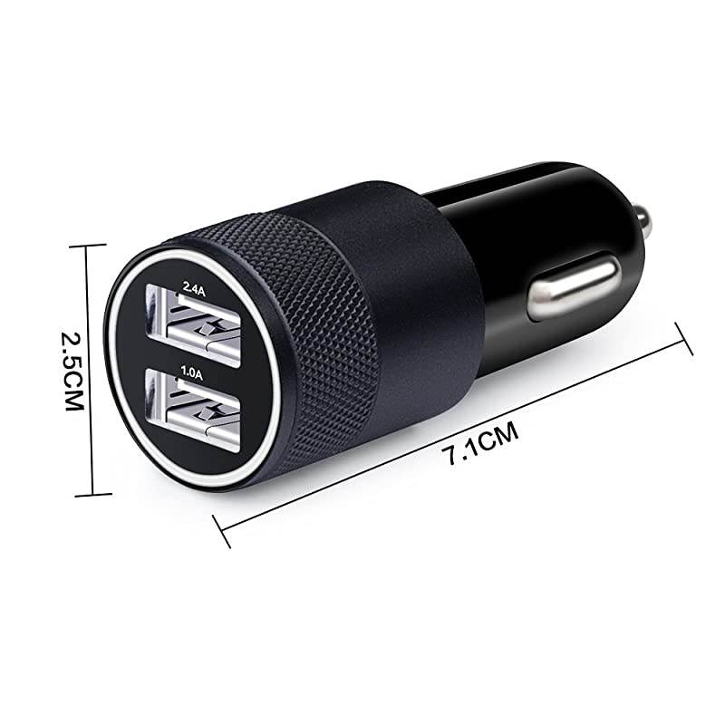 Car Charger, 3.4A 2 Pack USB Smart Port Charger Compatible with iPhone X 8 7 6S 6 Plus, 5 SE 5S 5 5C,Galaxy S9 S8 S7 S6 Edge, Note 8 4, LG G6 G5 V10 V20,Nexus 5 X 6P,Pixel,iPad Pro Portable