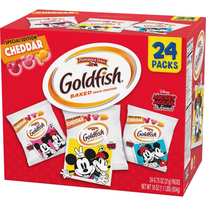 Pepperidge Farm Goldfish Mickey Mouse Valentine's Baked Snack Crackers - 24ct