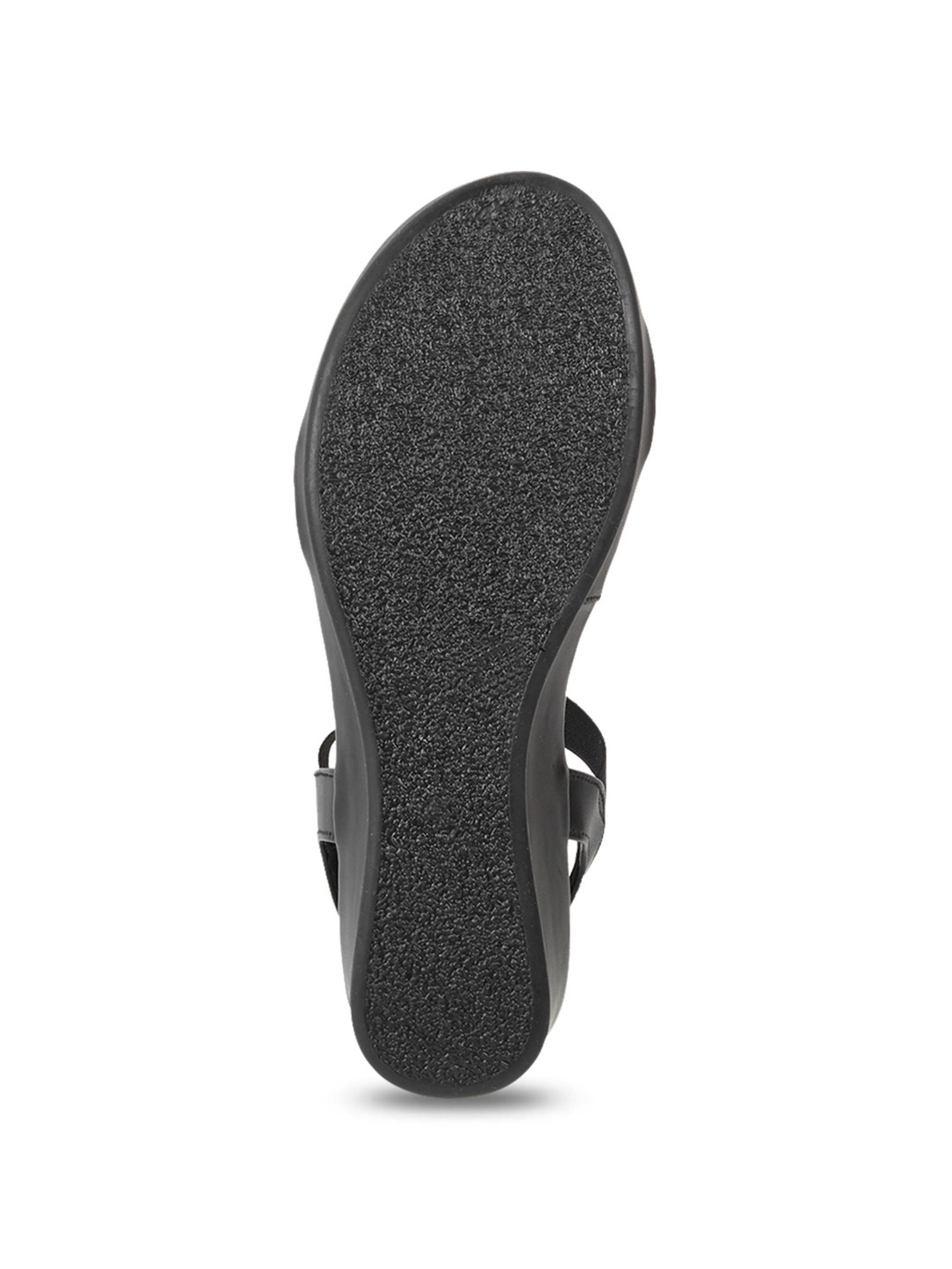 Walkway Women's Black Ankle Strap Wedges