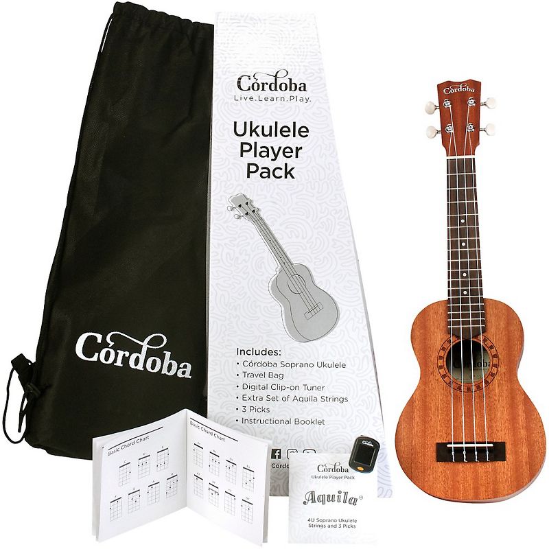 Cordoba Ukulele Players Pack Natural