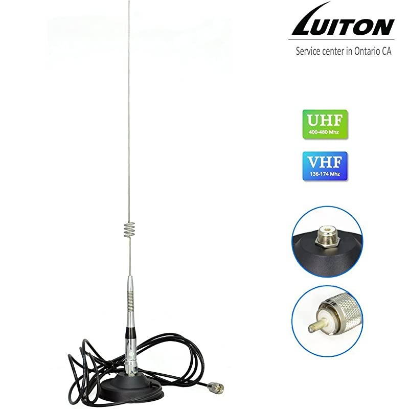 Mobile Radio Antenna 27 Inch Dual Band Whip BaseLoad Magnetic Antenna for  BaofengBTECH Anytone Kenwood TYT Juentai Leixen TALKCOOP Mobile Radios2 Meter amp 70cm