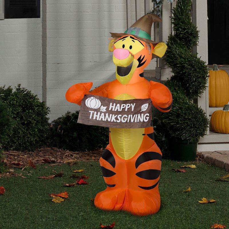 Gemmy Airblown Harvest Tigger Disney , 3.5 ft Tall, orange