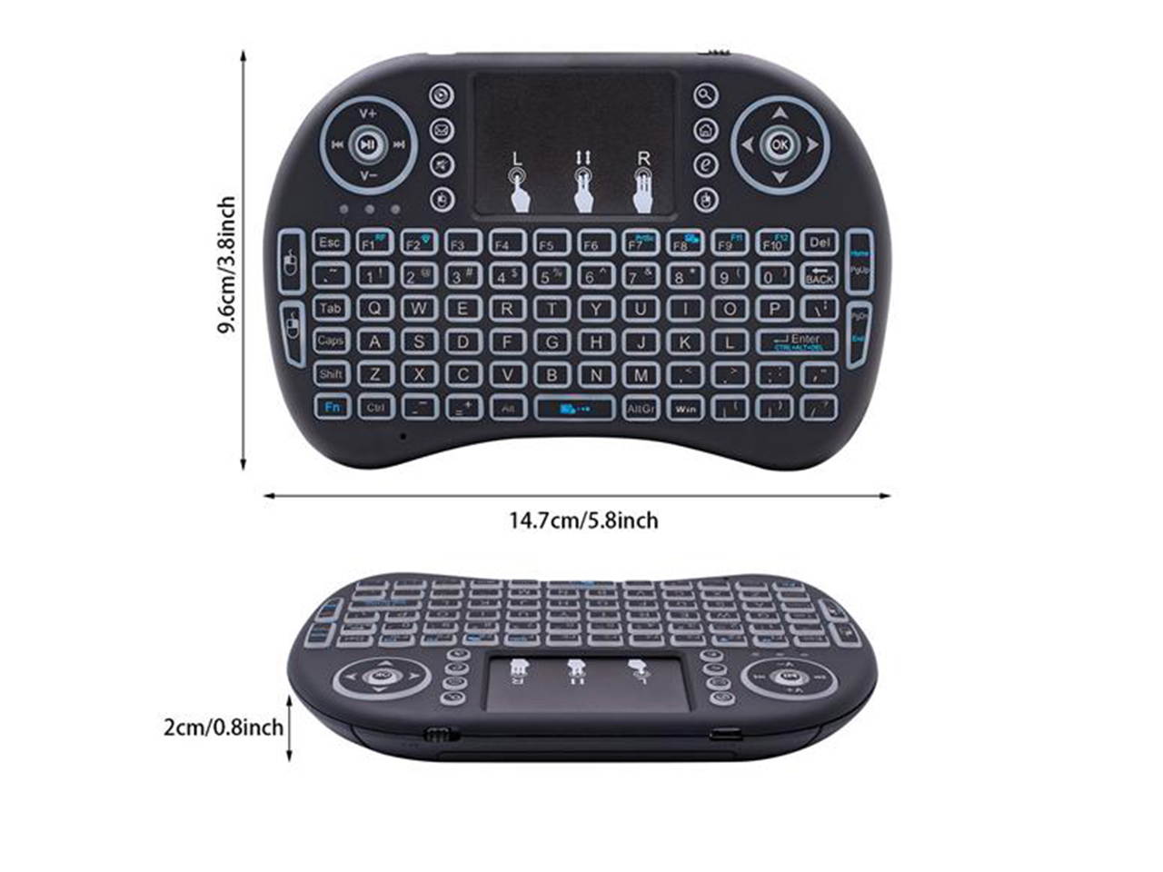 Mini i8 2.4G Air Mouse Wireless Keyboard with Touchpad Black