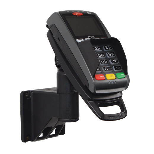 Wall-Mount Stand for ipp310, ipp320, ipp350 Credit Card Terminal A wall mount solution with bespoke back plate for the Ingenico iPP310/320/350. Securely and invisibly holds the device in place.