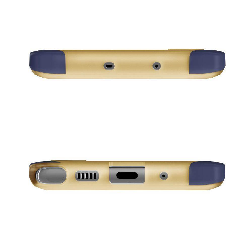 Ghostek Cloak Designed for Samsung Note 10 Case Clear Tough Bumper Protector Cover Luxury Design Supports Wireless Battery Charging Raised Bezel for Extra Screen Protection 2019 Note10 - (Blue/Gold)