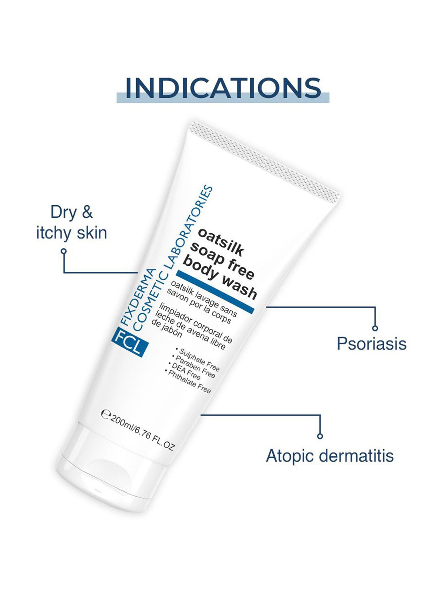 Fcl Oatsilk Soap Free Body Wash For Non Irritation Dryness, Roughness, And Itchiness - 200 ml