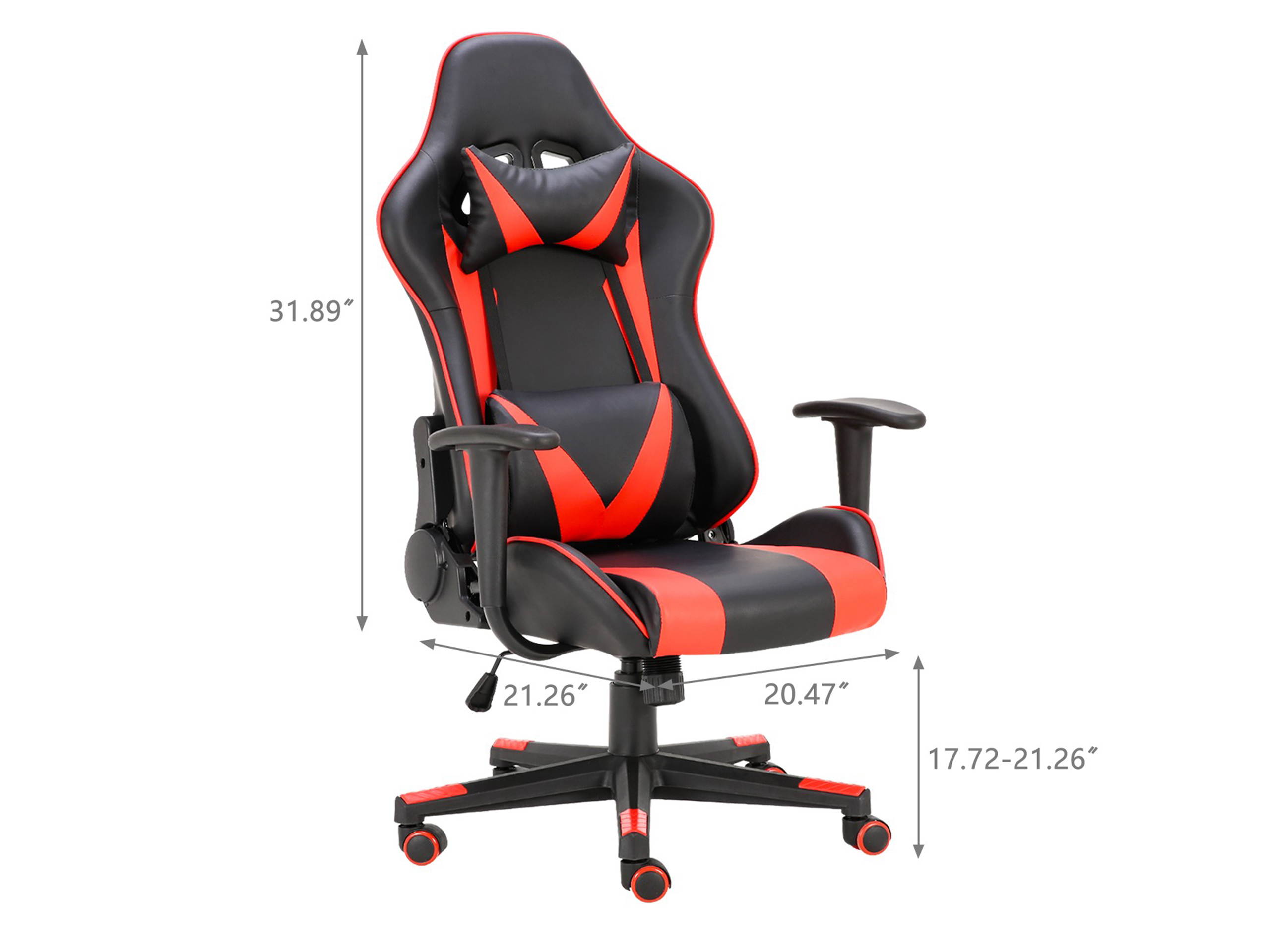 Home Office Racing Gaming Chair High Back Ergonomic Recliner Computer Chair, Height Adjustable Massage Gaming Chair With Neck Protection And Lumbar Support