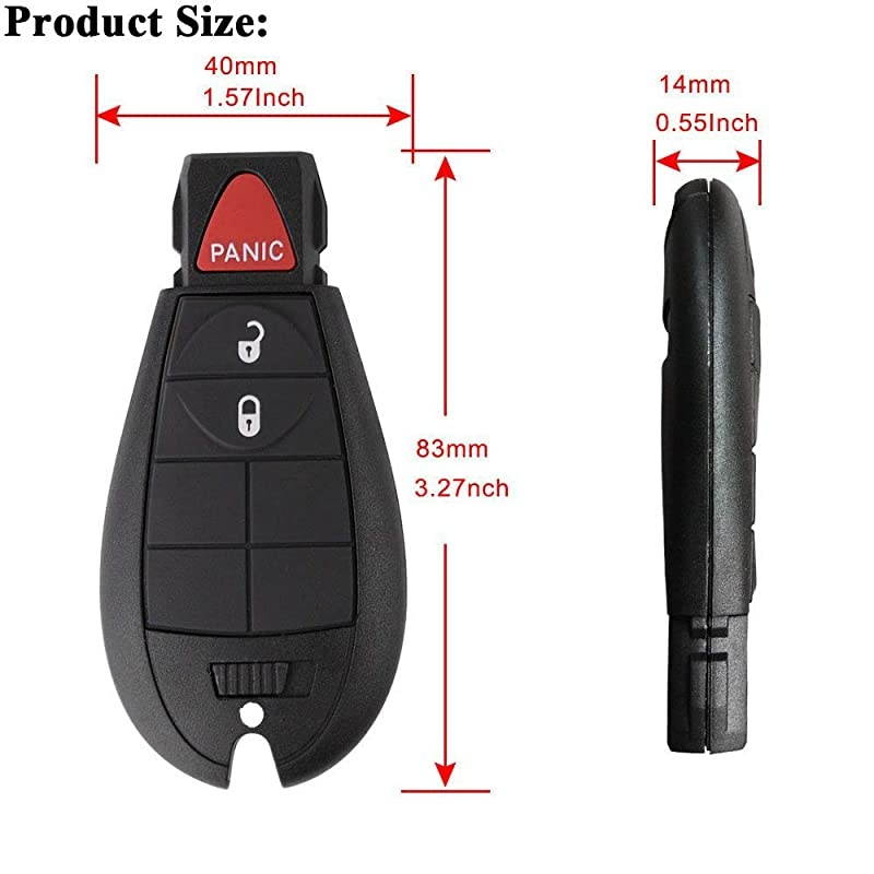 2 RAM 3Button FOBIK Key Fob Remote Replacement M3N5WY783X for Chrysler Town and CountryDodgeChrysler 300 keyless entry remote Starter FCC ID IYZC01C PN 56046638