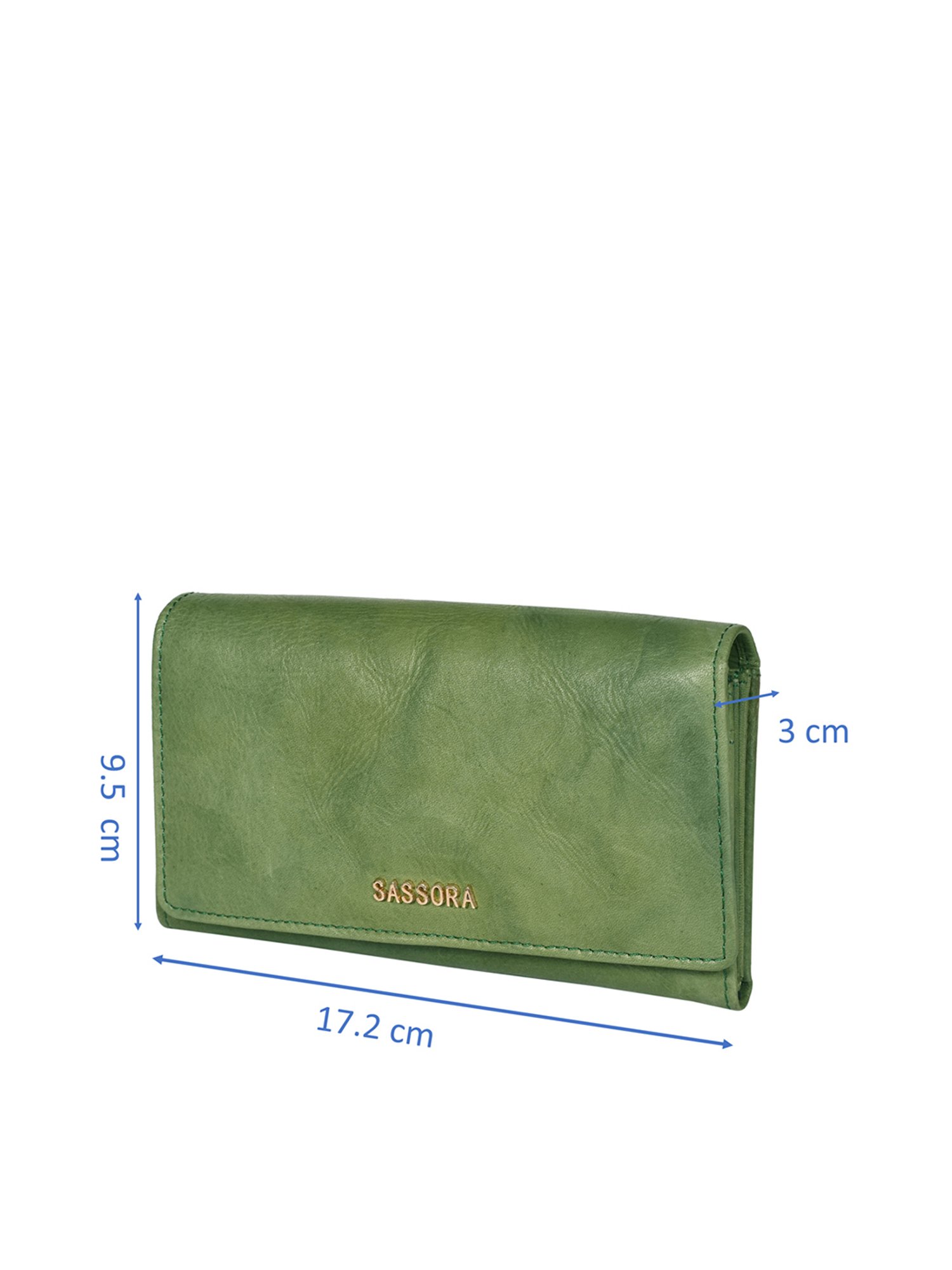 SASSORA Green Solid Rfid Wallet for Women