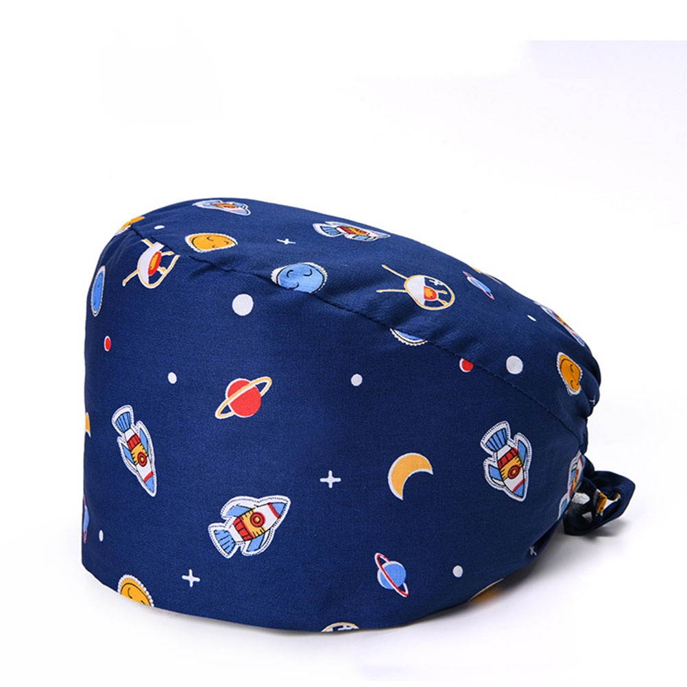 3pcs of One Set Fashion  Hat Cotton Cap Dust-proof Cap Practical Working Hat Headwear for Women Lady Female (Sky Fox + Space Odyssey + Blue Sky)