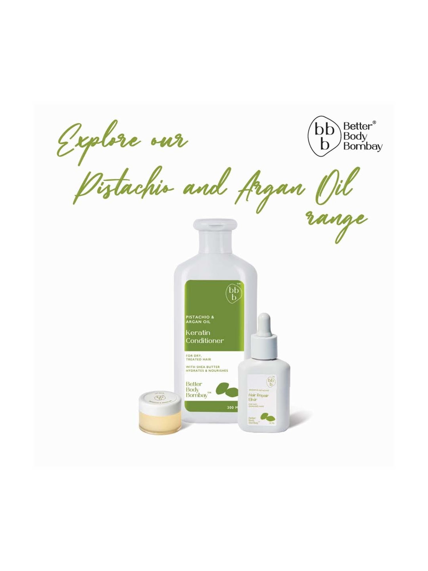 bbb Better Body Bombay Pistachio & Argan Oil Keratin Conditioner - 300 ml