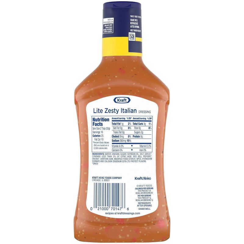 Kraft Lite Zesty Italian Salad Dressing - 16fl oz