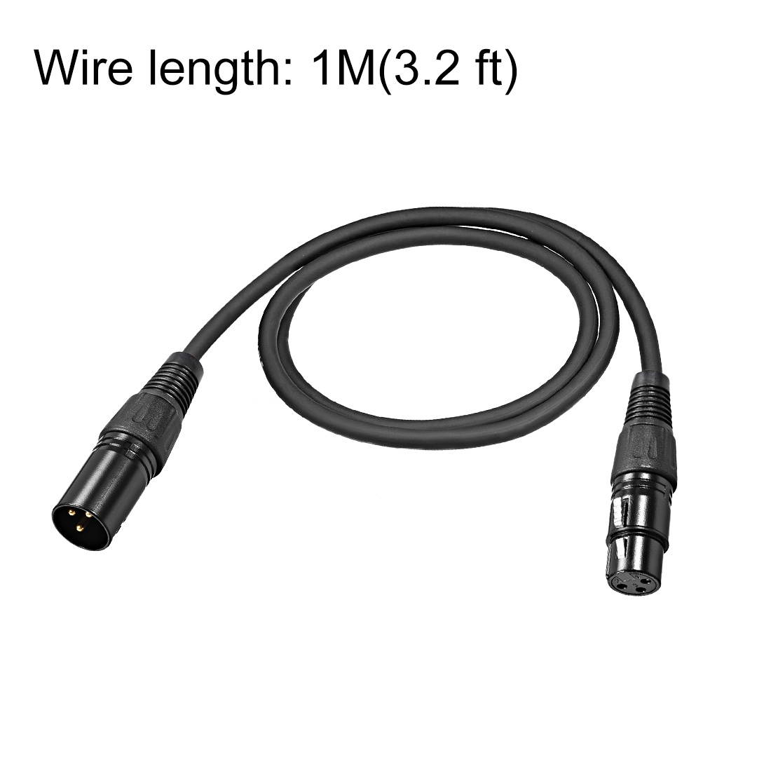 XLR Male to XLR Female Cable Line for Microphone Video Camera Sound Card Mixer Black Line 1M 3.2ft