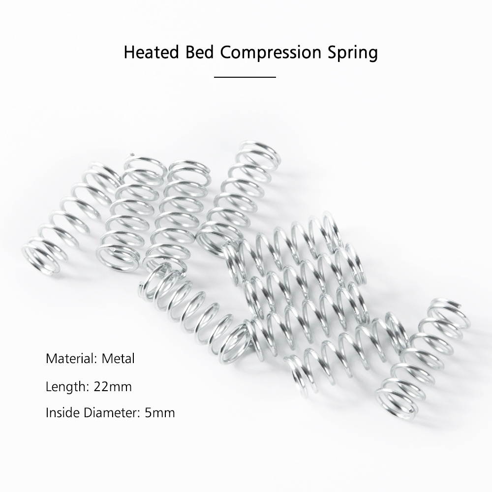 Creality 3D Heated Bed Compression Spring Light Load Compression Springs Length 22mm Inside Diameter 5mm for 3D Printer Extruder DIY Accessories Parts (Pack of 1pcs)