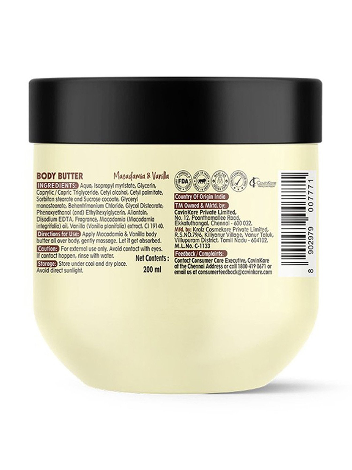 Buds & Berries Macadamia & Vanilla Oil Nourish Body Butter - 200 ml