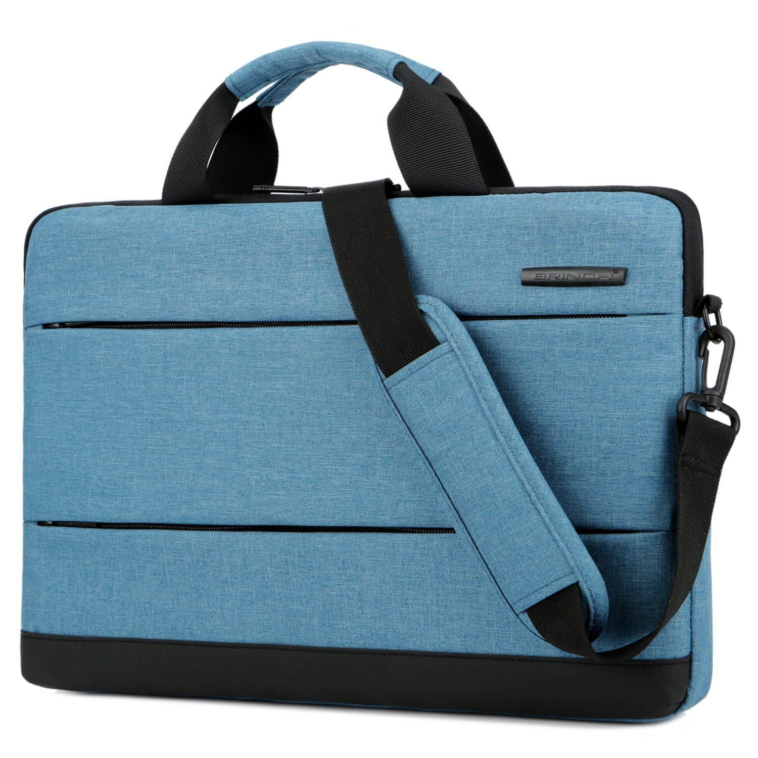 BRINCH 15.6 Inch Laptop Shoulder Bag,Classic Lightweight Slim Portable Laptop Messenger Sleeve Case for Work / Travel,Fits 15 - 15.6 Inches Laptop / Notebook / MacBook / Ultrabook Computer,Black