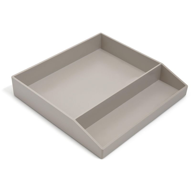 TRU RED Divided Stackable Plastic Tray, Gray TR55250 