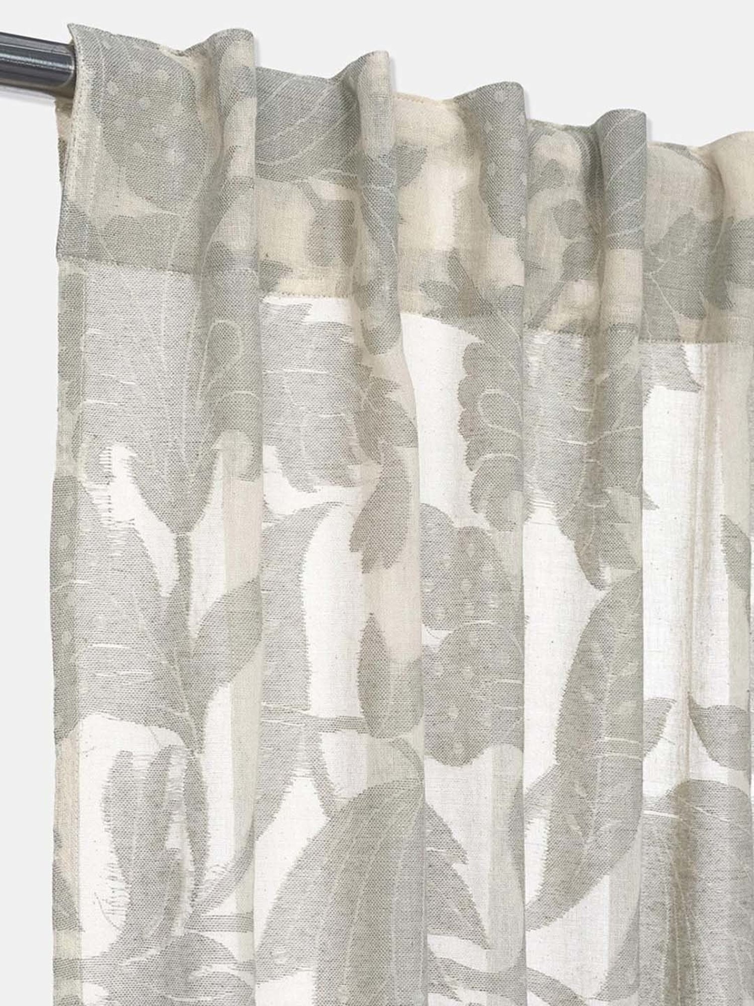 Fabindia Ameera Grey Cotton Cutwork Curtains