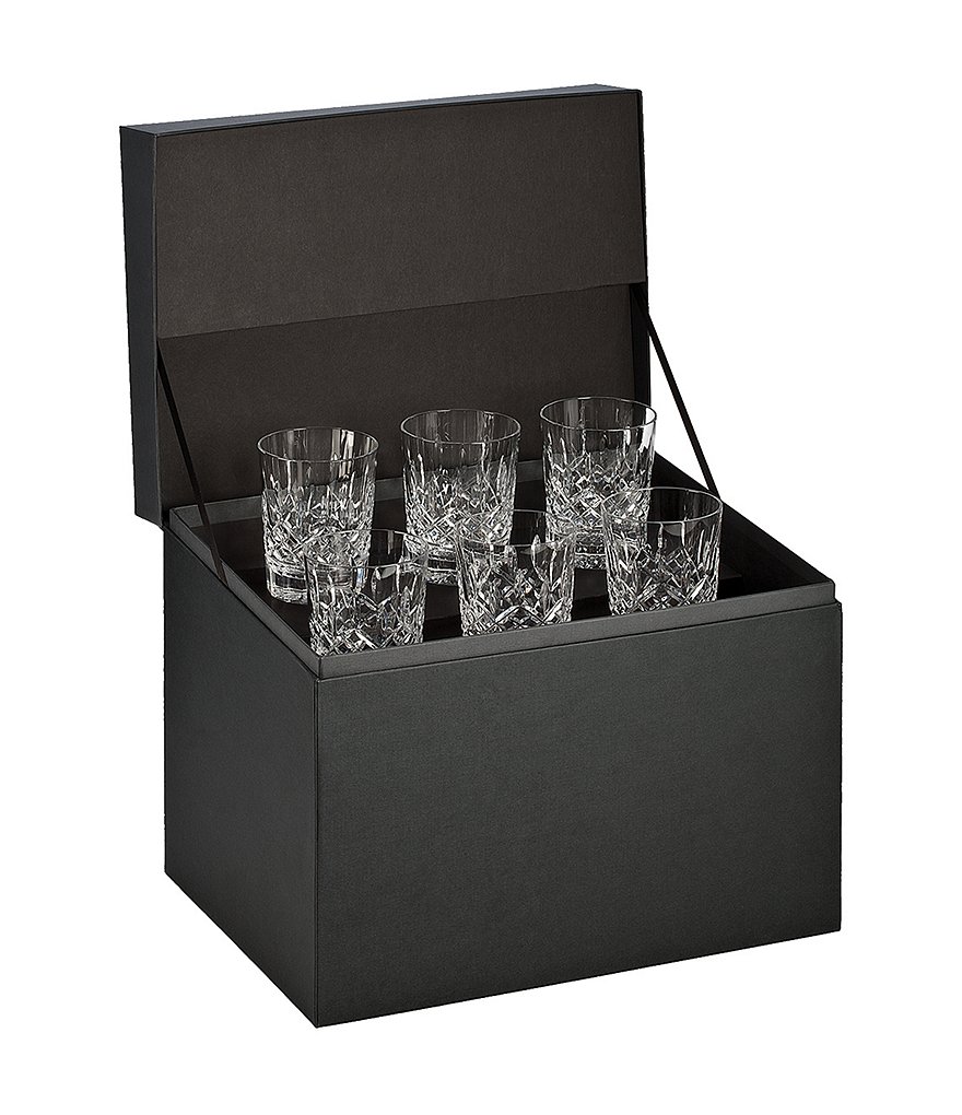 Waterford Lismore 6-Piece Crystal Double Old Fashioned Glass Boxed Set
