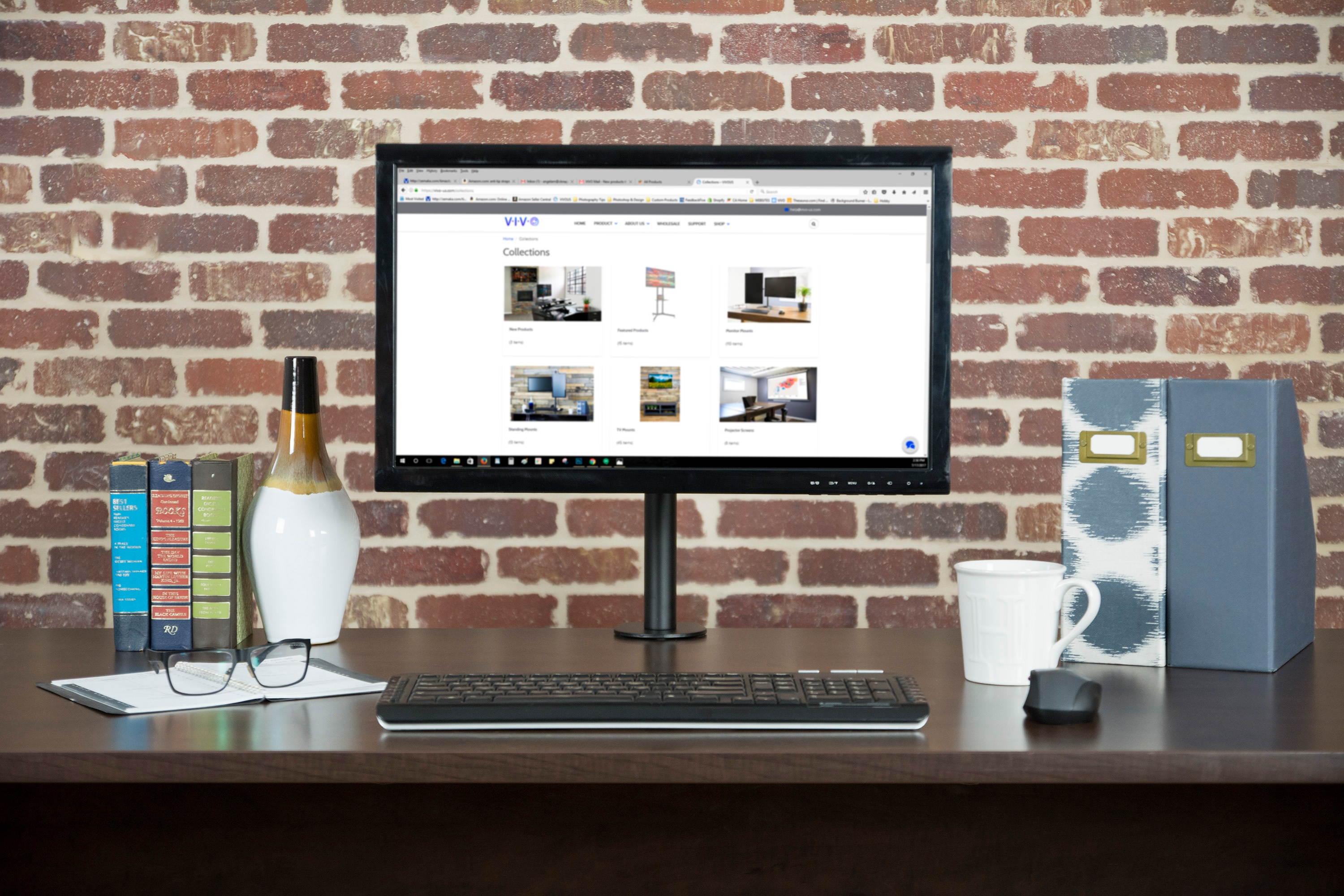 VIVO Full Motion Single VESA Monitor Desk Mount Stand with Double Center Arm Joint | For 13" to 32" Screens (STAND-V101)