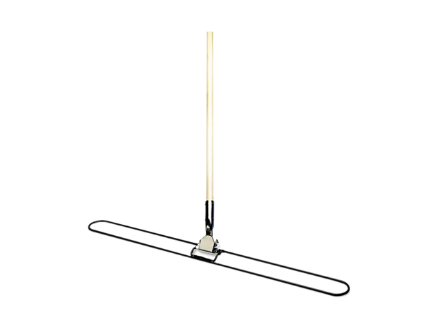 UNISAN 1490 Clip-On Dust Mop Handle, Lacquered Wood, Swivel Head, 1" Dia. x 60in Long