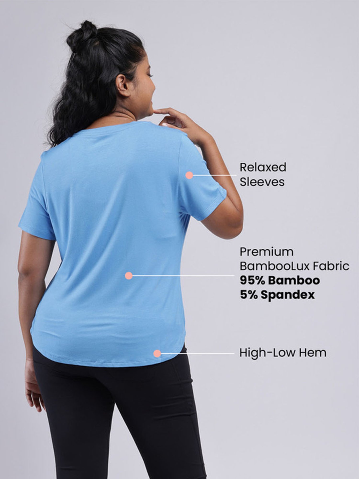 BlissClub Blue Fit-Me-Right Tees - Hourglass Shaped