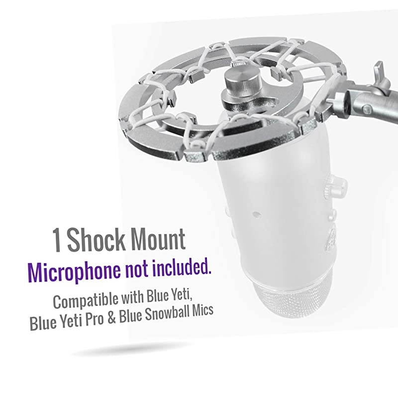 PRO Blue Yeti Shock Mount &ndash; Latest Advanced Vibration Blocking, Noise Repelling Shockmount System for Blue Yeti Original Snowball & USB Pro &ndash; Ultra-Portable Lightweight Microphone Shock Mount
