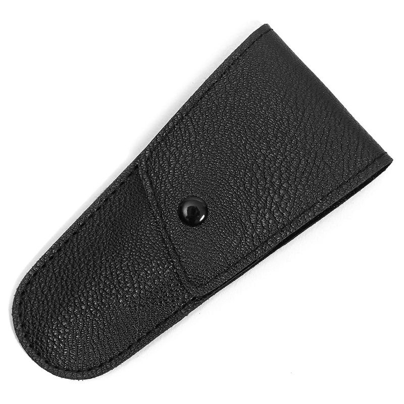 Glamlily 3 Piece Mustache Scissors and Comb Set, Black Facial Hair Kit with PU Pouch