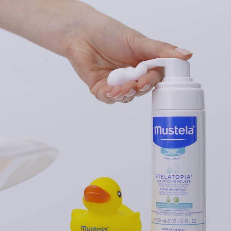 Mustela Stelatopia Fragrance Free Baby Foam Shampoo for Eczema Prone Skin - 5.07 fl oz