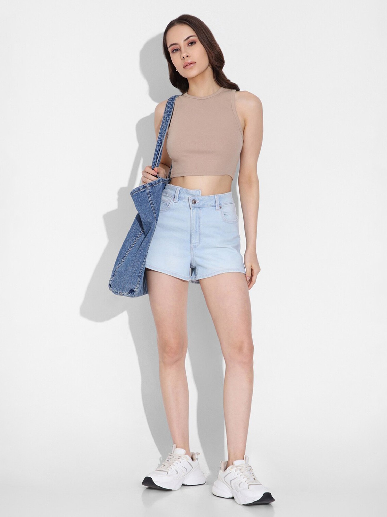 American Eagle Outfitters Blue Cotton Relaxed Fit Shorts