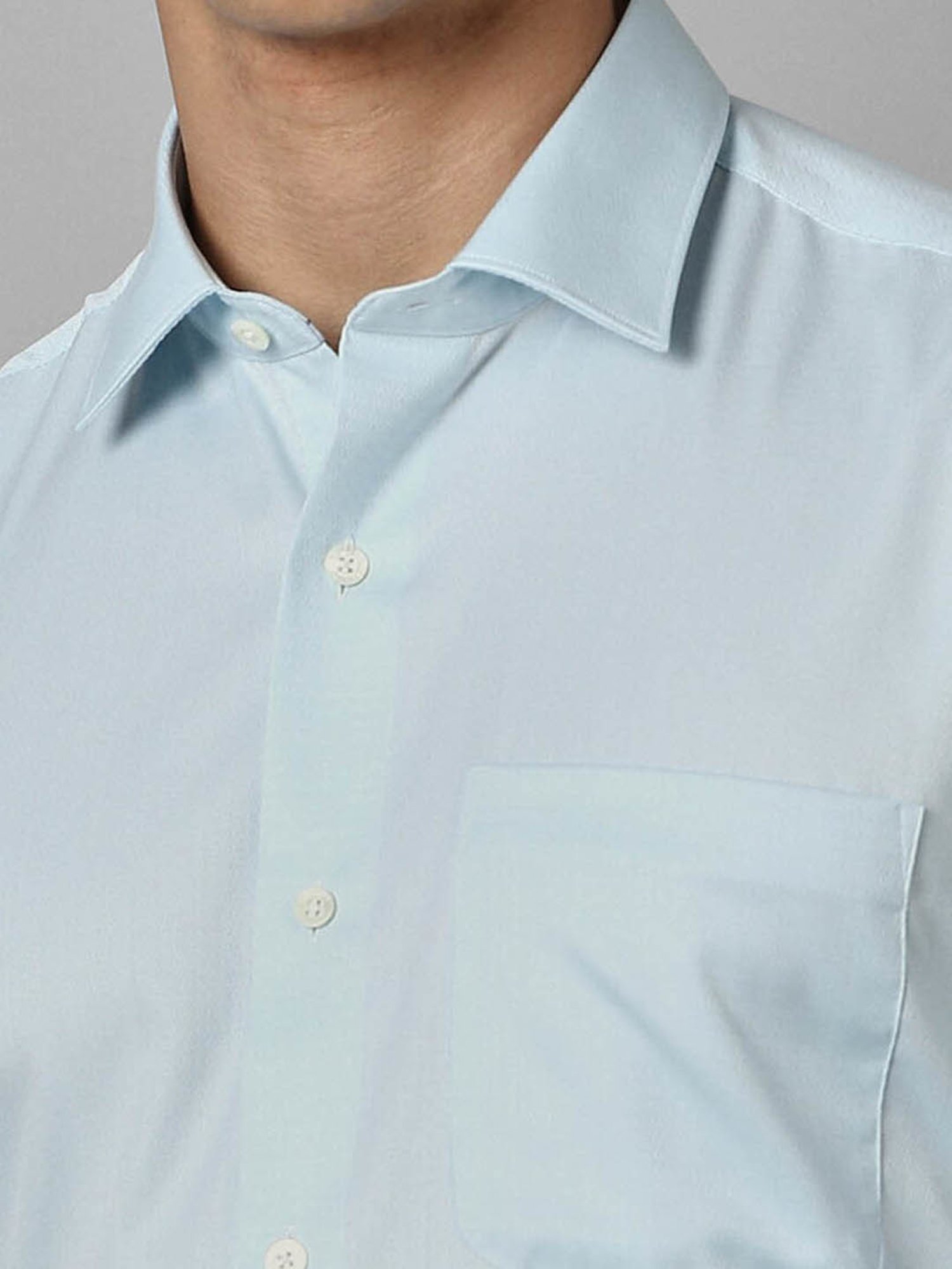 Luxure by Louis Philippe Sky Blue Cotton Regular Fit Shirt