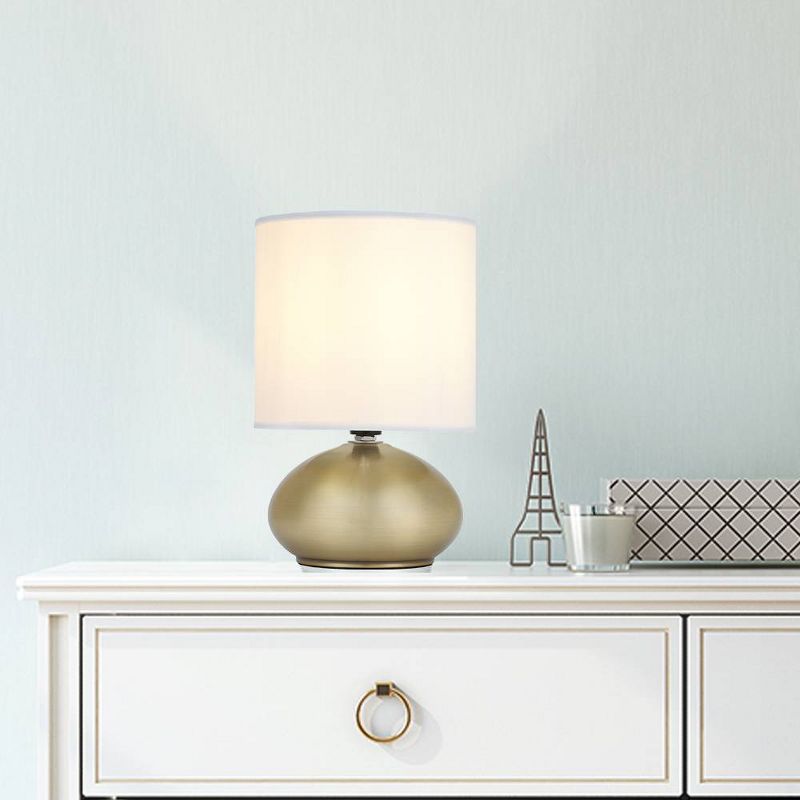 9.25" 2pk Matching Small Touch Table Lamp Set Gold - Cresswell Lighting