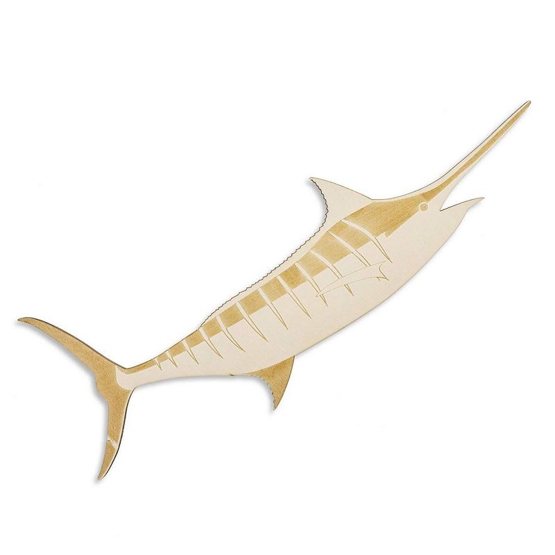 5 Pack Ocean Sea Life Unfinished Wood Cutouts, DIY Shark Dolphin Whale Painting, Arts and Crafts for Kids, 5 Designs, Assorted Sizes