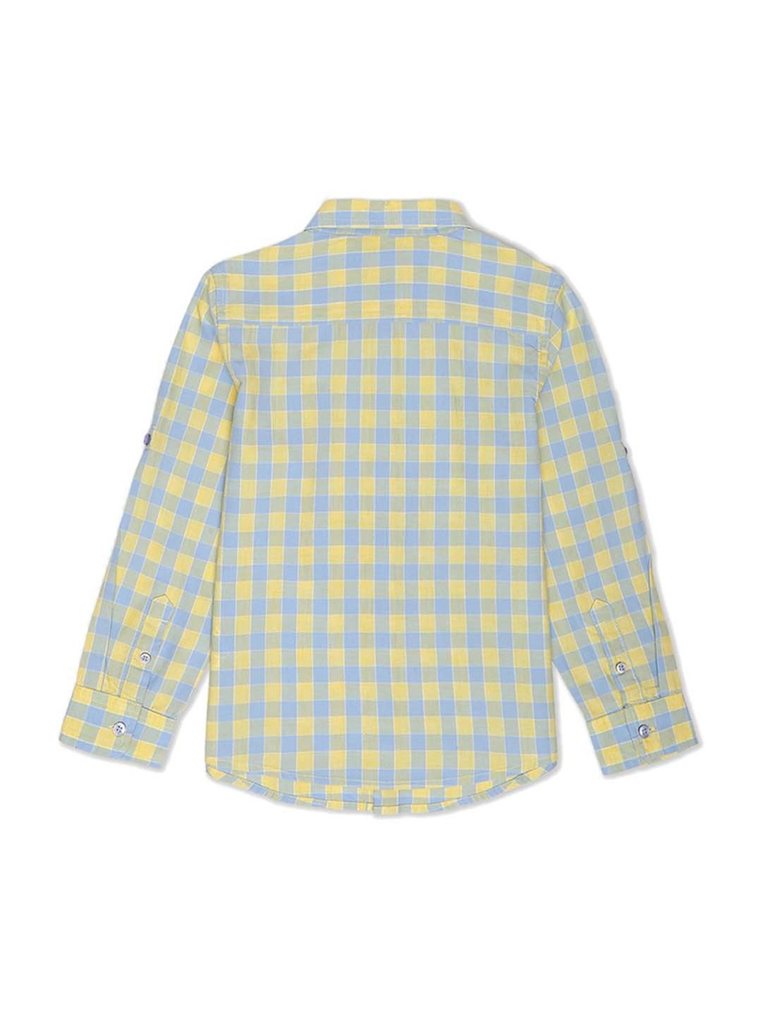 United Colors of Benetton Kids Yellow & Blue Chequered Shirt