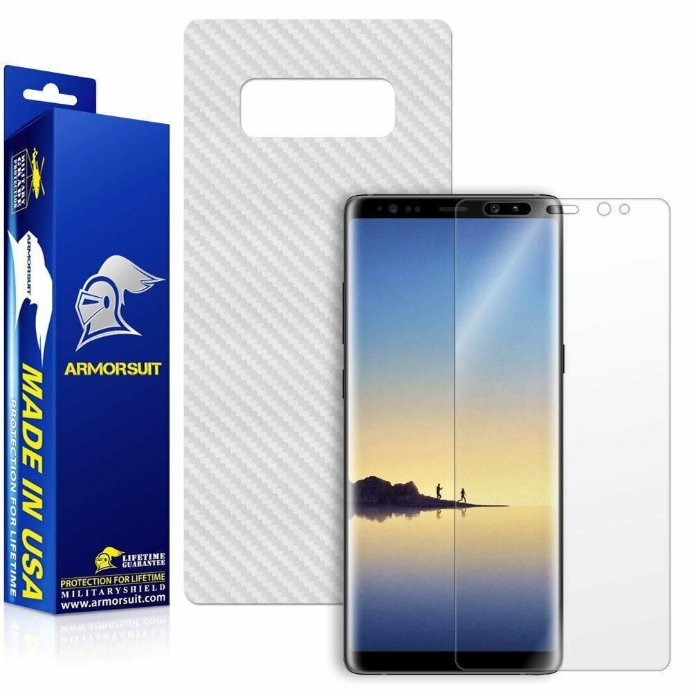 ArmorSuit-Samsung Galaxy Note 8 Screen + White Carbon Fiber Skin Protector