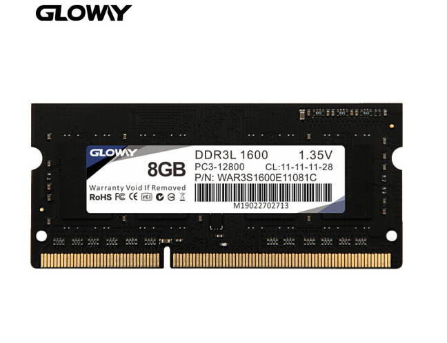 Gloway 8GB 204-Pin DDR3 SDRAM DDR3 1600 (PC3 12800) Notebook Memory Support Intel XMP 2.0