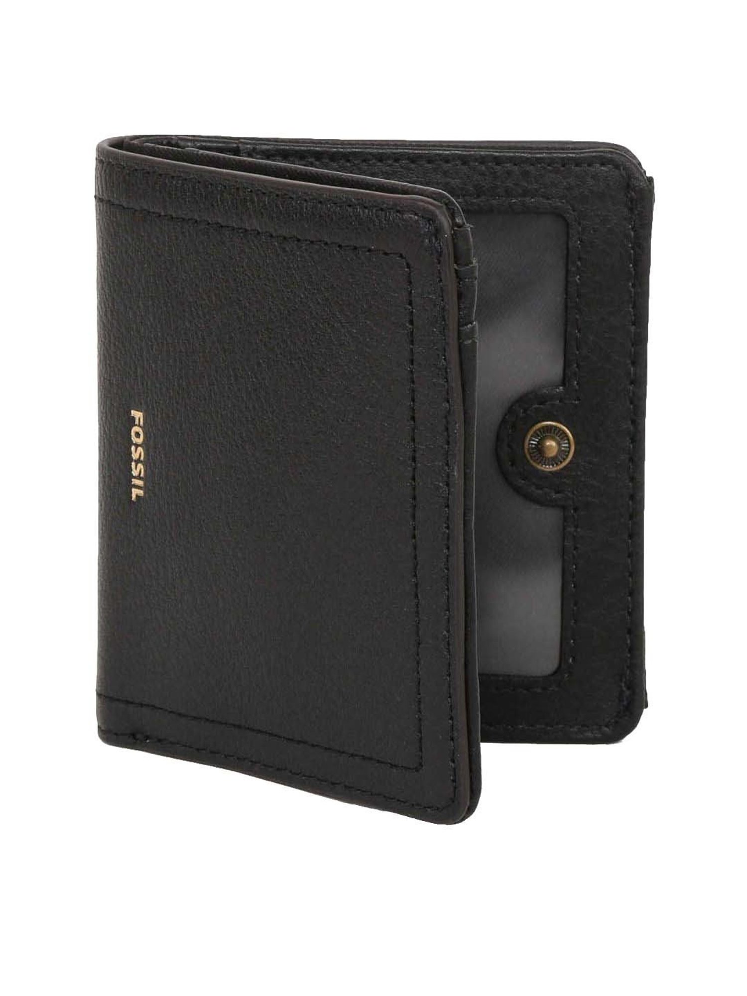 Fossil Logan Black Solid Bi-Fold Wallet for Women