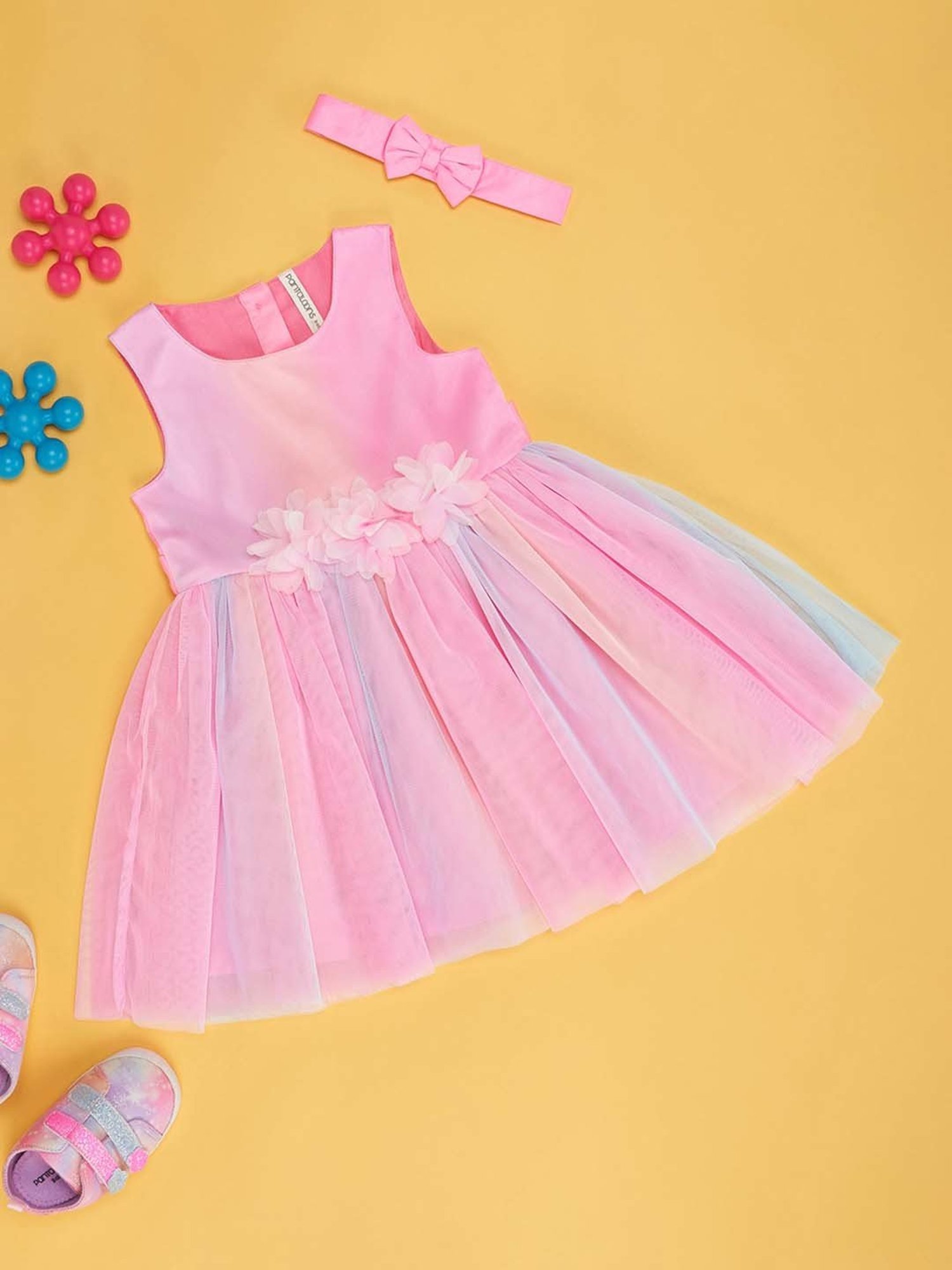 Pink Chick Kids Navy Solid Party Gowns