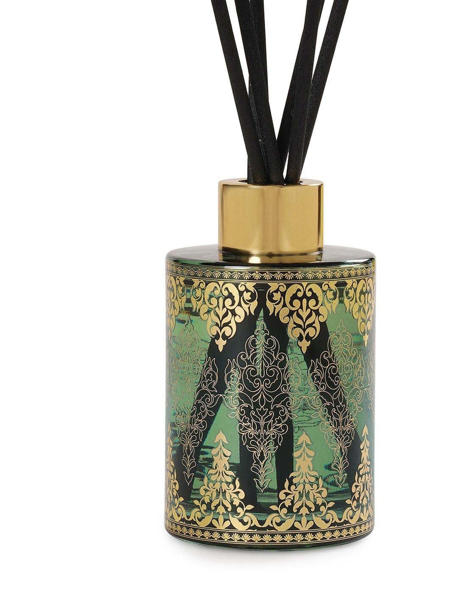 Pure Home and Living Green Glass Jasmine Garland Printed Diffuser (120ml)