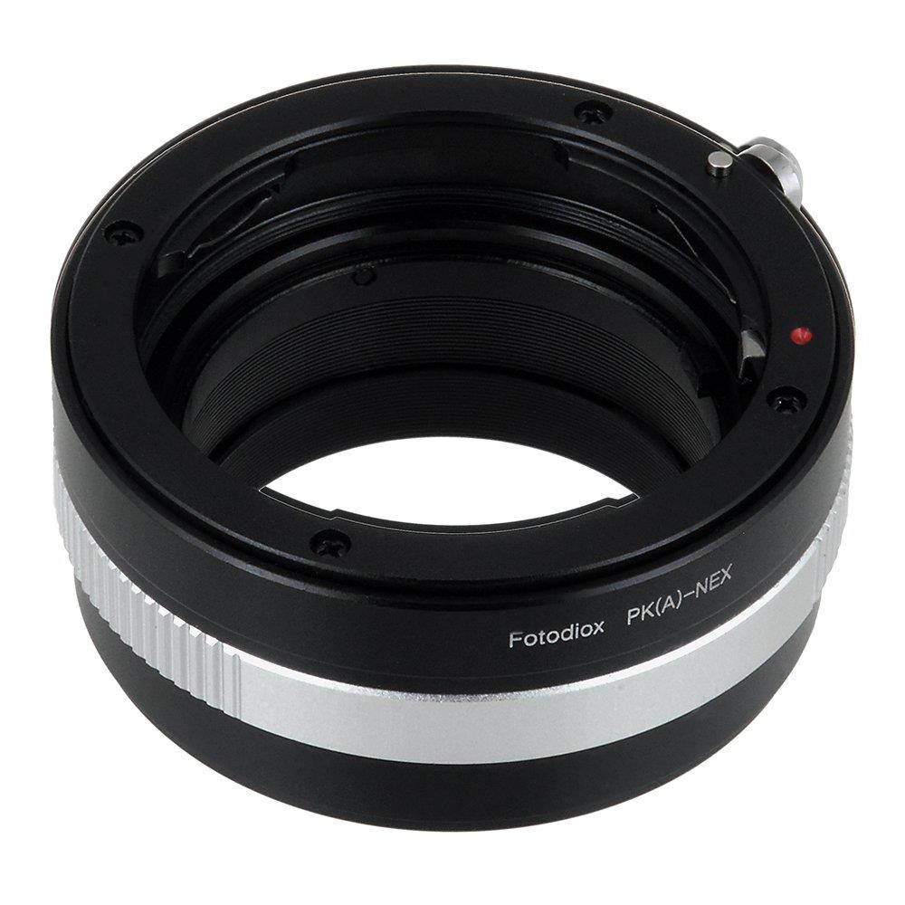 Fotodiox Lens Mount Adapter - Pentax K AF Mount (PKAF) DSLR Lens to Sony Alpha E-Mount Mirrorless Camera Body with Built-In Aperture Control Dial