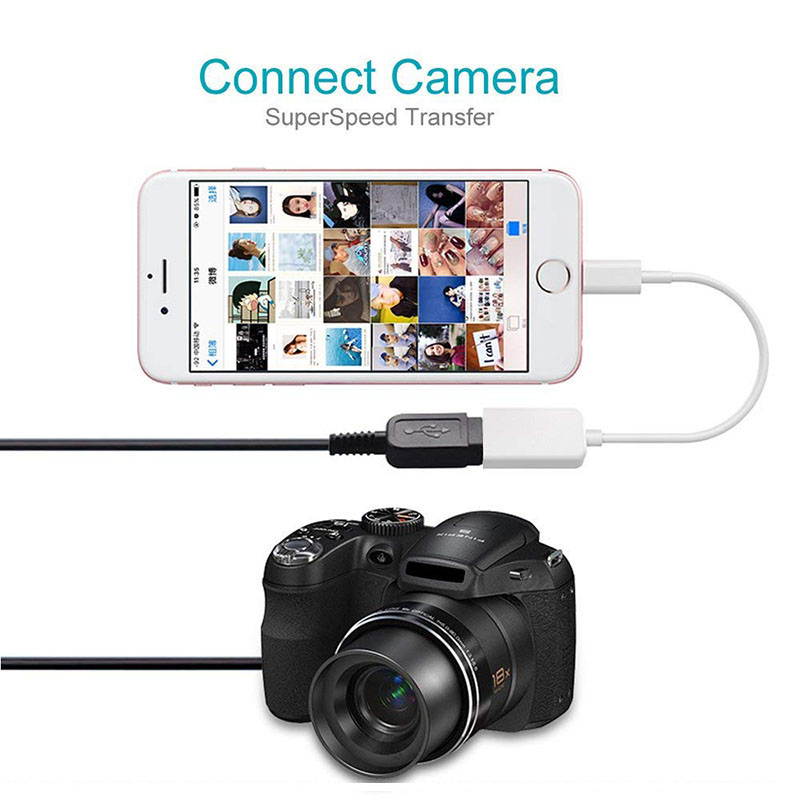 OTG adapter for lightning to USB adapter For iPhone 7 8 X camera connection kit converter for iPad iOS 12 13 connect MIDI piano