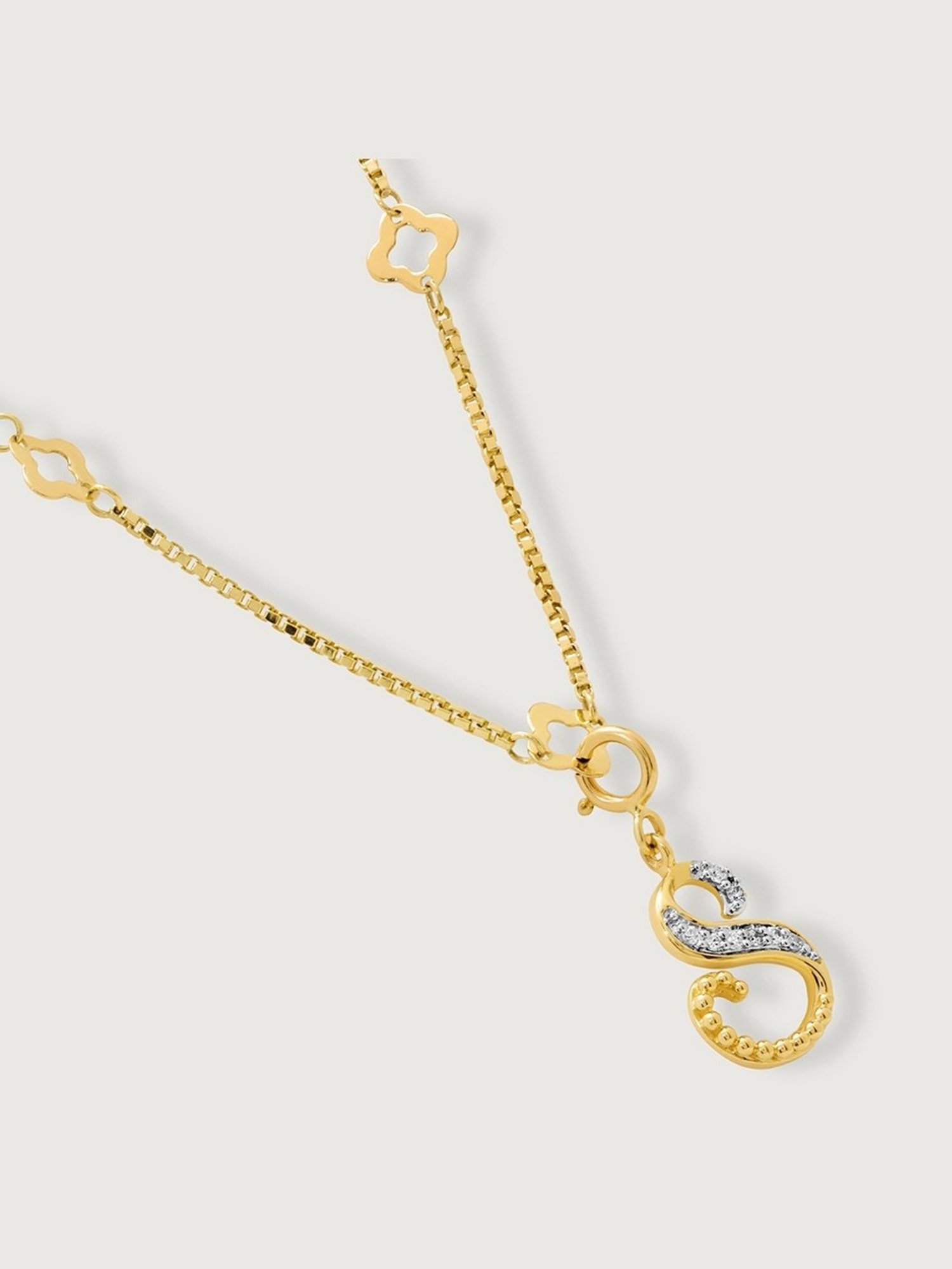P.N.Gadgil Jewellers 18k Gold Infinity Florall Diamond Necklace For Women
