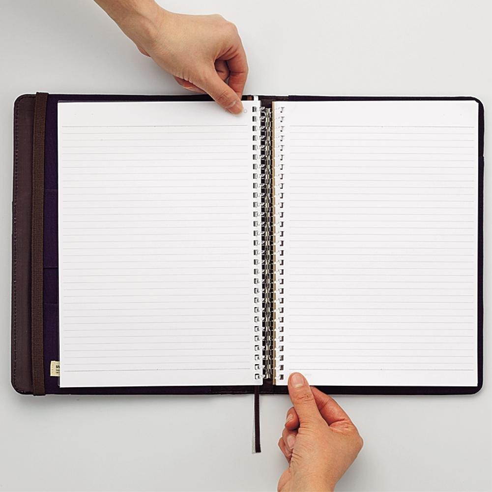 LIHIT LAB. Refillable Notebook with Cover, Journal Cover, Navy, B5, 9.9 x 7 x 1.5 inches (N1627-11)