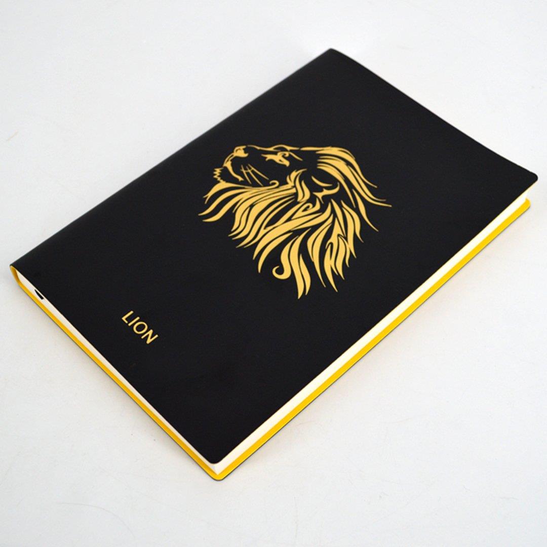 Monique A5 PU Leather Hardcover Notebook Retro Lion Embossed Business Notebook Personal Dairy Book Travel Journal Writing 1853 Lion