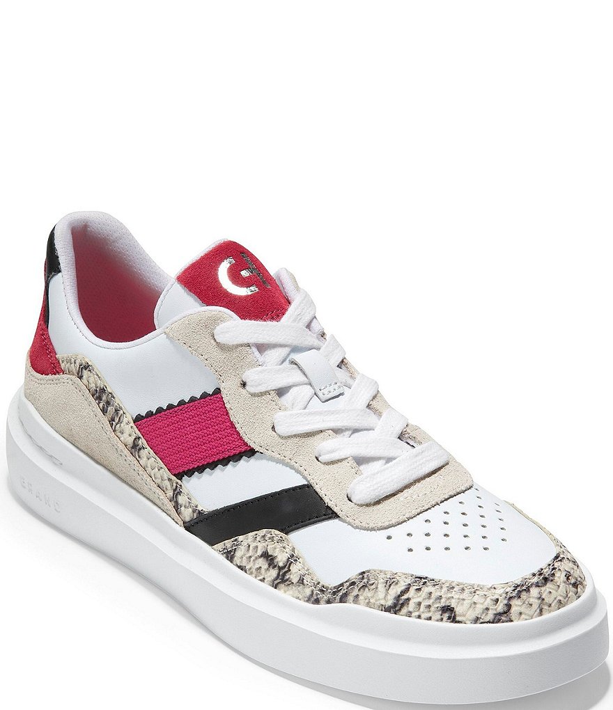 Cole Haan GrandPro Rally Mix Snake Detail Leather Sneakers