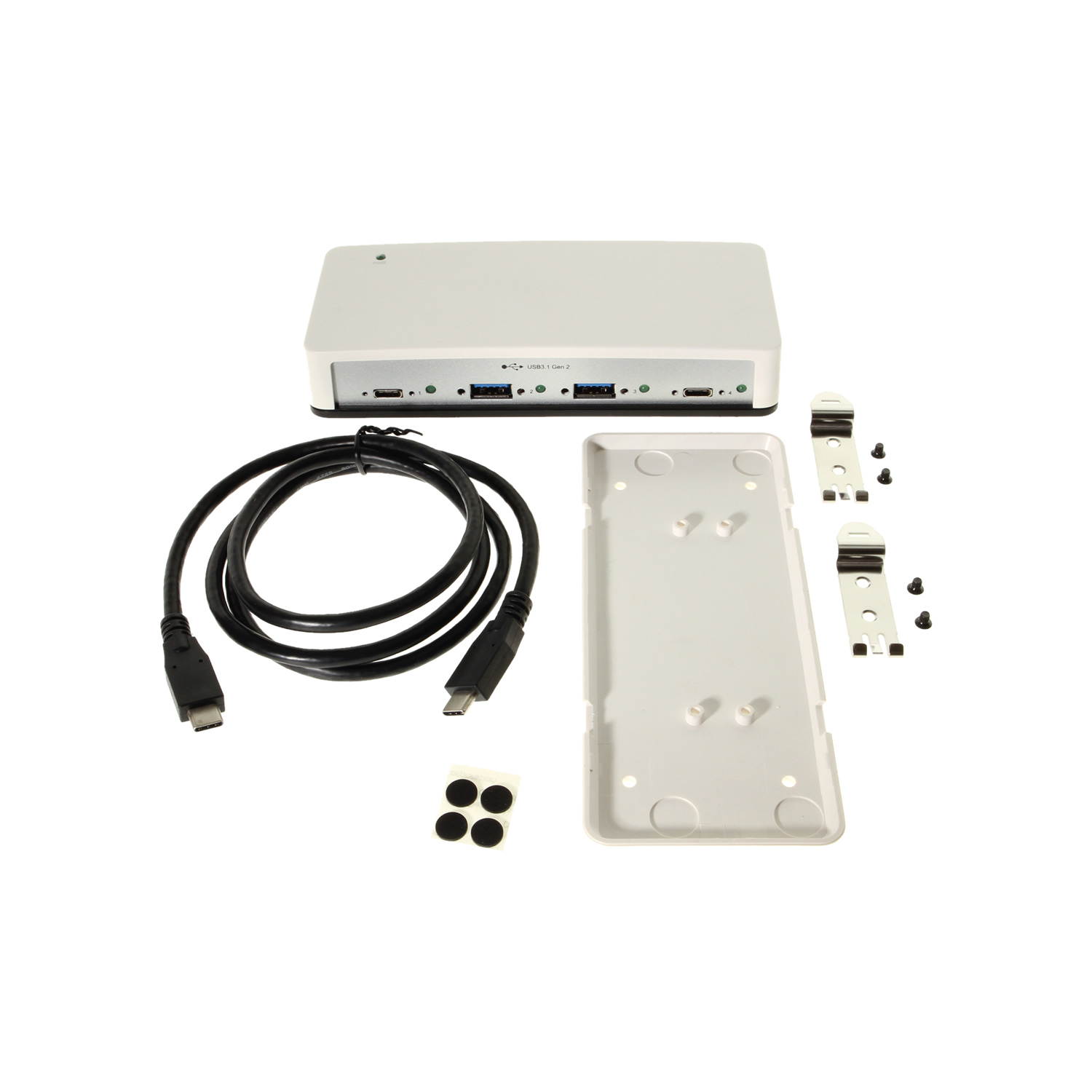 Coolgear 4 Port Type-C USB 3.1 Gen2 Hub VLI Chip with AC adapter included