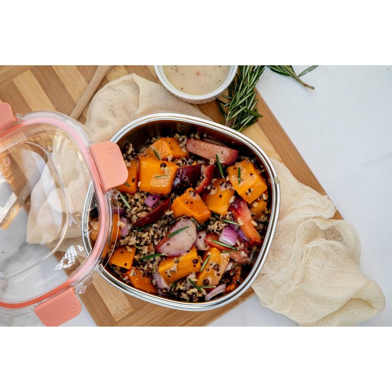 Ello 5 Cup Stainless Steel Lunch Bowl - Peach