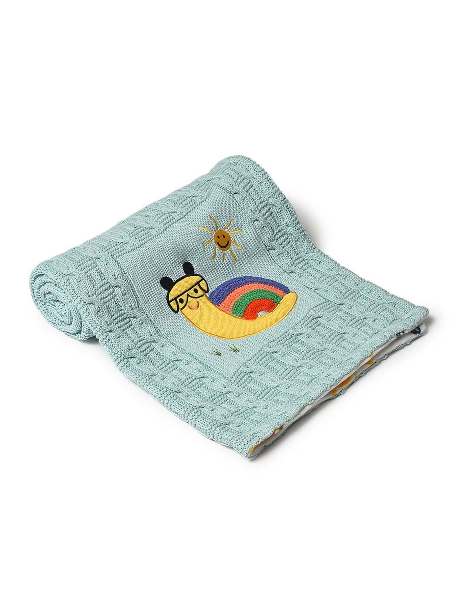 MiArcus Blue Cotton Blend 10 TC Printed Baby Blanket