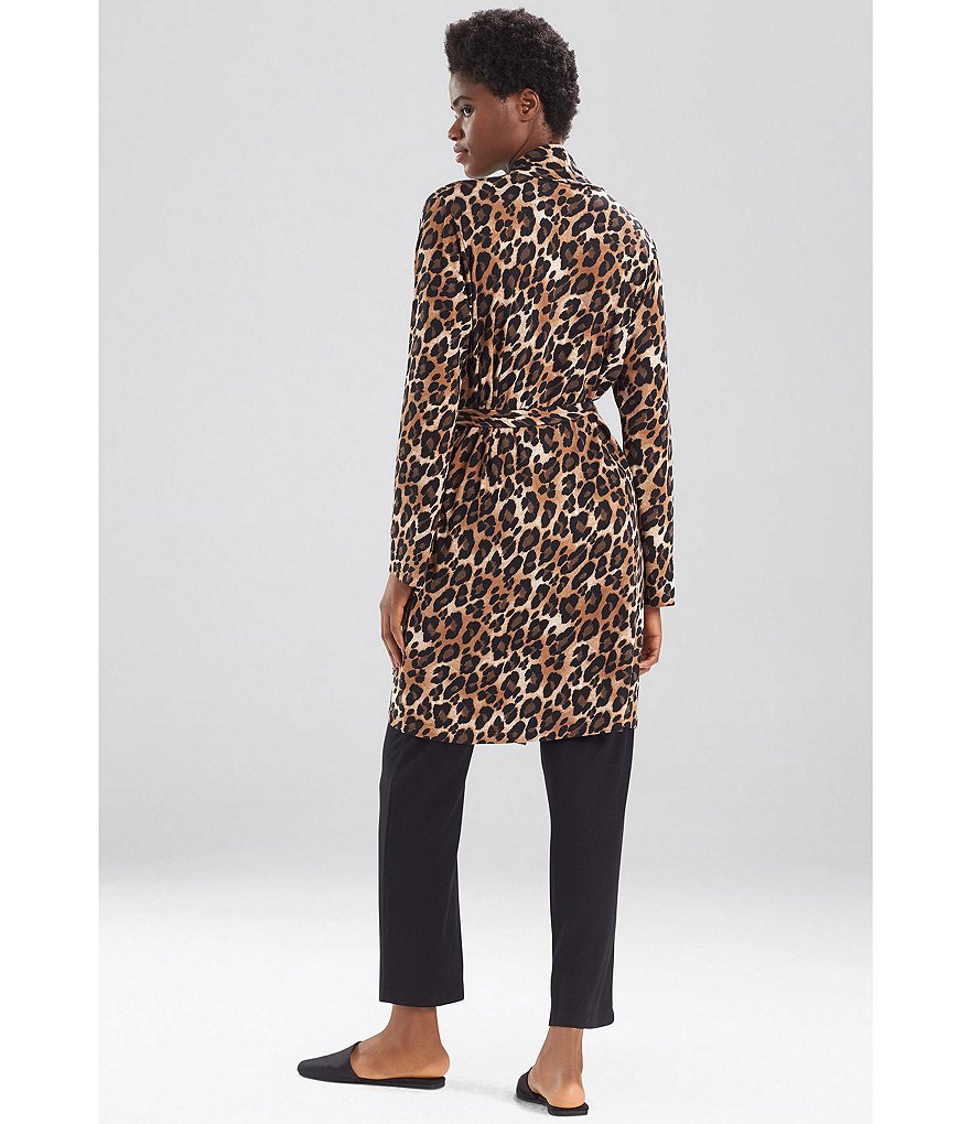 N by Natori Ombre Leopard Print Sweater Knit Robe